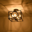 Load image into Gallery viewer, Farmhouze Light - Industrial Candle Style Black Square Cage Semi Flush Light - Ceiling Light - 11.8 in -