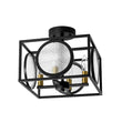 Load image into Gallery viewer, Farmhouze Light - Industrial Candle Style Black Square Cage Semi Flush Light - Ceiling Light - 11.8 in -