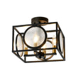 Load image into Gallery viewer, Farmhouze Light - Industrial Candle Style Black Square Cage Semi Flush Light - Ceiling Light - 11.8 in -