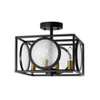 Load image into Gallery viewer, Farmhouze Light - Industrial Candle Style Black Square Cage Semi Flush Light - Ceiling Light - 11.8 in -
