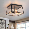 Load image into Gallery viewer, Farmhouze Light - Industrial Square Glass Lantern Flush Mount Ceiling Light - Ceiling Light - 14.6 in -