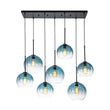 Load image into Gallery viewer, Farmhouze Light - Lake House Gradient Blue Glass Bubble Linear Island Chandelier - Chandelier - Blue -