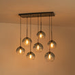 Load image into Gallery viewer, Farmhouze Light - Lake House Gradient Blue Glass Bubble Linear Island Chandelier - Chandelier - Blue -