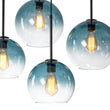 Load image into Gallery viewer, Farmhouze Light - Lake House Gradient Blue Glass Bubble Linear Island Chandelier - Chandelier - Blue -