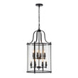 Load image into Gallery viewer, Farmhouze Light - Manor Black Candle Style Cylinder Lantern Pendant Chandelier - Chandelier - Black -
