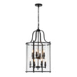 Load image into Gallery viewer, Farmhouze Light - Manor Black Candle Style Cylinder Lantern Pendant Chandelier - Chandelier - Black -