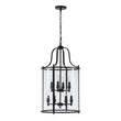 Load image into Gallery viewer, Farmhouze Light - Manor Black Candle Style Cylinder Lantern Pendant Chandelier - Chandelier - Black -