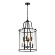 Load image into Gallery viewer, Farmhouze Light - Manor Black Candle Style Cylinder Lantern Pendant Chandelier - Chandelier - Black -