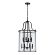 Load image into Gallery viewer, Farmhouze Light - Manor Black Candle Style Cylinder Lantern Pendant Chandelier - Chandelier - Black -