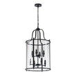 Load image into Gallery viewer, Farmhouze Light - Manor Black Candle Style Cylinder Lantern Pendant Chandelier - Chandelier - Black -