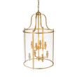 Load image into Gallery viewer, Farmhouze Light - Manor Black Candle Style Cylinder Lantern Pendant Chandelier - Chandelier - Brass/6 - Light -