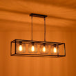 Load image into Gallery viewer, Farmhouze Light - Matte Black 4 - Light Rectangle Cage Kitchen Island Pendant - Chandelier - Black -
