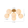 Load image into Gallery viewer, Farmhouze Light - Mid - Century 11 - Light Opal Glass Globe Sunburst Semi Flush - Chandelier - 16 - Light -
