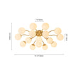 Load image into Gallery viewer, Farmhouze Light - Mid - Century 11 - Light Opal Glass Globe Sunburst Semi Flush - Chandelier - 16 - Light -
