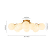 Load image into Gallery viewer, Farmhouze Light - Mid - Century 11 - Light Opal Glass Globe Sunburst Semi Flush - Chandelier - Brass -