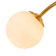 Load image into Gallery viewer, Farmhouze Light - Mid - Century 11 - Light Opal Glass Globe Sunburst Semi Flush - Chandelier - Brass -