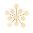 Load image into Gallery viewer, Farmhouze Light - Mid - Century 11 - Light Opal Glass Globe Sunburst Semi Flush - Chandelier - Brass -