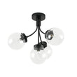 Load image into Gallery viewer, Farmhouze Light - Mid - Century 4 - Light Clear Glass Globe Bubble Ceiling Light - Ceiling Light - Nickel -