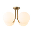 Load image into Gallery viewer, Farmhouze Light - Mid Century 4 - Light Frosted Glass Globe Semi Flush Mount - Ceiling Light - 4 Bulbs -