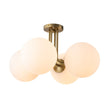 Load image into Gallery viewer, Farmhouze Light - Mid Century 4 - Light Frosted Glass Globe Semi Flush Mount - Ceiling Light - 4 Bulbs -
