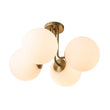 Load image into Gallery viewer, Farmhouze Light - Mid Century 4 - Light Frosted Glass Globe Semi Flush Mount - Ceiling Light - 4 Bulbs -