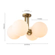 Load image into Gallery viewer, Farmhouze Light - Mid Century 4 - Light Frosted Glass Globe Semi Flush Mount - Ceiling Light - 4 Bulbs -