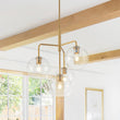 Load image into Gallery viewer, Farmhouze Light - Mid - Century 4 - Light Tiered Sputnik Glass Globe Chandelier - Chandelier - Brass -