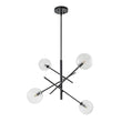 Load image into Gallery viewer, Farmhouze Light - Mid - Century 6 - Light Clear Glass Bubble Sputnik Chandelier - Chandelier - Black/4 - Light -