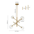 Load image into Gallery viewer, Farmhouze Light - Mid - Century 6 - Light Clear Glass Bubble Sputnik Chandelier - Chandelier - Brass/6 - Light -