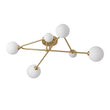 Load image into Gallery viewer, Farmhouze Light - Mid - Century 6 - Light Milky Bubble Abstract Sputnik Ceiling Light - Ceiling Light - Black -
