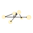 Load image into Gallery viewer, Farmhouze Light - Mid - Century 6 - Light Milky Bubble Abstract Sputnik Ceiling Light - Ceiling Light - Black -