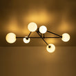 Load image into Gallery viewer, Farmhouze Light - Mid - Century 6 - Light Milky Bubble Abstract Sputnik Ceiling Light - Ceiling Light - Black -