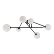 Load image into Gallery viewer, Farmhouze Light - Mid - Century 6 - Light Milky Bubble Abstract Sputnik Ceiling Light - Ceiling Light - Black -