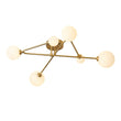 Load image into Gallery viewer, Farmhouze Light - Mid - Century 6 - Light Milky Bubble Abstract Sputnik Ceiling Light - Ceiling Light - Black -