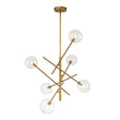 Load image into Gallery viewer, Farmhouze Light - Mid - Century 8 - Light Clear Glass Bubble Sputnik Chandelier - Chandelier - Black -