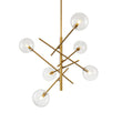 Load image into Gallery viewer, Farmhouze Light - Mid - Century 8 - Light Clear Glass Bubble Sputnik Chandelier - Chandelier - Black -