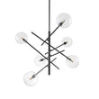 Load image into Gallery viewer, Farmhouze Light - Mid - Century 8 - Light Clear Glass Bubble Sputnik Chandelier - Chandelier - Black -
