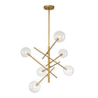 Load image into Gallery viewer, Farmhouze Light - Mid - Century 8 - Light Clear Glass Bubble Sputnik Chandelier - Chandelier - Black -