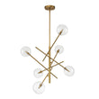 Load image into Gallery viewer, Farmhouze Light - Mid - Century 8 - Light Clear Glass Bubble Sputnik Chandelier - Chandelier - Black -