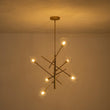 Load image into Gallery viewer, Farmhouze Light - Mid - Century 8 - Light Clear Glass Bubble Sputnik Chandelier - Chandelier - Black -