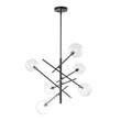 Load image into Gallery viewer, Farmhouze Light - Mid - Century 8 - Light Clear Glass Bubble Sputnik Chandelier - Chandelier - Black -