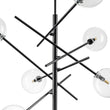 Load image into Gallery viewer, Farmhouze Light - Mid - Century 8 - Light Clear Glass Bubble Sputnik Chandelier - Chandelier - Black -