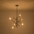 Load image into Gallery viewer, Farmhouze Light - Mid - Century 8 - Light Clear Glass Bubble Sputnik Chandelier - Chandelier - Black -