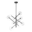 Load image into Gallery viewer, Farmhouze Light - Mid - Century 8 - Light Clear Glass Bubble Sputnik Chandelier - Chandelier - Black -