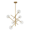 Load image into Gallery viewer, Farmhouze Light - Mid - Century 8 - Light Clear Glass Bubble Sputnik Chandelier - Chandelier - Black -