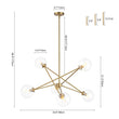 Load image into Gallery viewer, Farmhouze Light - Mid - Century Brass 6 - Light Glass Globe Sputnik Chandelier - Chandelier - Brass -