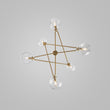 Load image into Gallery viewer, Farmhouze Light - Mid - Century Brass 6 - Light Glass Globe Sputnik Chandelier - Chandelier - Brass -