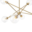 Load image into Gallery viewer, Farmhouze Light - Mid - Century Brass 6 - Light Glass Globe Sputnik Chandelier - Chandelier - Brass -