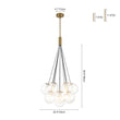 Load image into Gallery viewer, Farmhouze Light - Mid - Century Cluster Bubble Seeded Glass Globe Chandelier - Chandelier - 13 Bulbs -