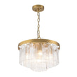 Load image into Gallery viewer, Farmhouze Light - Mid - Century Glam Tiered Water Textured Glass Chandelier - Chandelier - Brass -